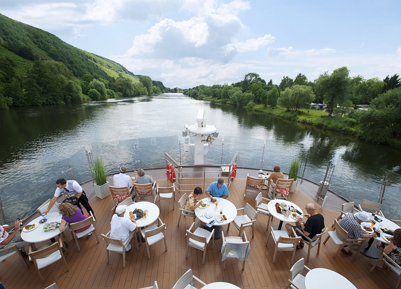 Viking Aquavit Terrace al fresco dining on a river